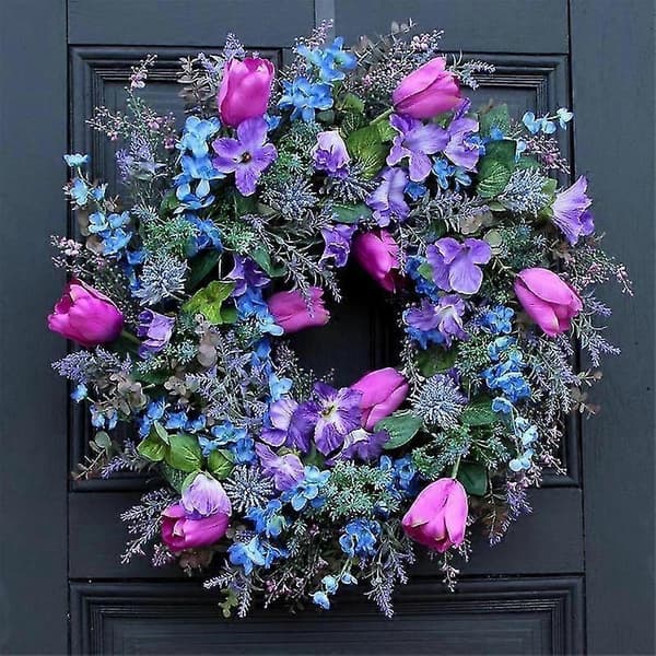 Spring Summer Wreath Artificial Front Door Garland Creative Outdoor Decor