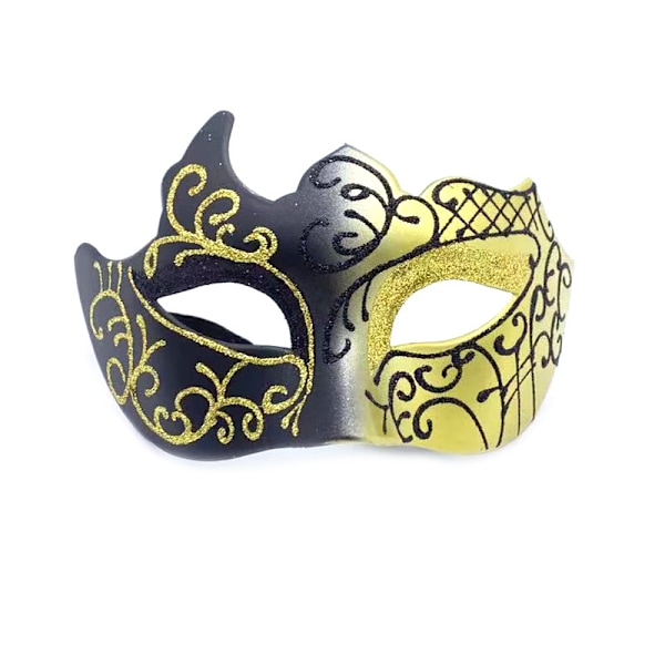 Par Masker til Par - Mardi Gras Venetiansk Maskerade Kostume Sæt, 2 Styk (Sort Guld + Sort Lilla)