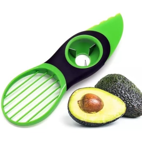 3-in-1 Avocado Slicer with Good Grips - Durable Plastic Design for Effortless Pitting, Slicing, and Scooping