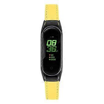 For Xiaomi Smart Band 8 Genuine Leather Strap with Black Watch Case Style E Style E