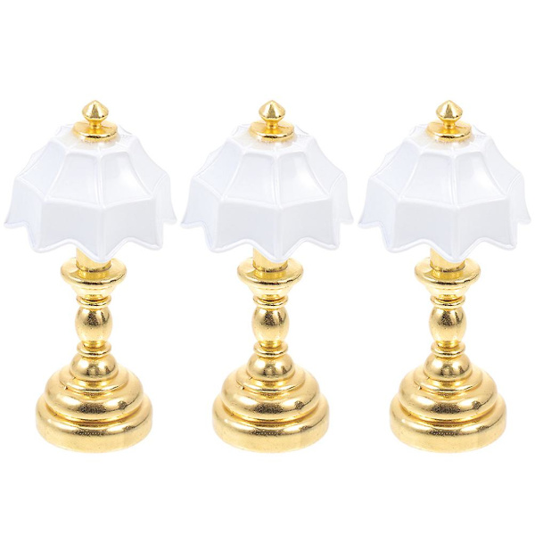 3 stk. Miniature Bordlampe Ornamenter Mini Hus Bordlampe Modeller Falsk Lys Dekorationer 4X2CM