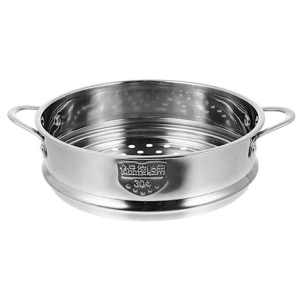 18 cm ruoan höyrytyskori, käytännölliset ruostumattomasta teräksestä valmistetut kahvat, hyödyllinen pullan höyrystinritilä kotiin, keittiöön, ravintolaan (hopea) Hopea 18 cm