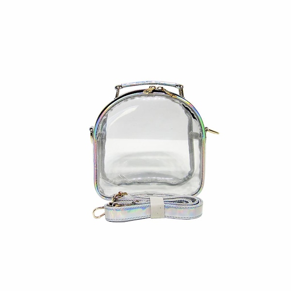Dam & Flickor Crossbody Transparent Väska Axelväska Jelly Candy Färg Ovalformad Mini Transparenta Väskor Telefonhållare Svart