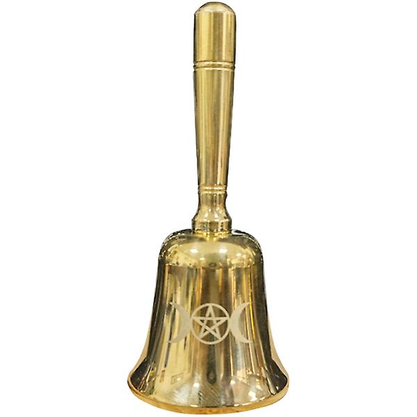 Mini Mässing Altar Bell Pentagram Wiccan Supply Altar Ritual Bell Multifunktionell Bell9,8X4,3CM 9.8X4.3CM