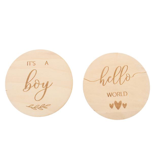 2 stk Kreative Baby Vækst Minde Kort Træ Vækst Milepæl Kort Træfarve 10x10cm Wood color 10x10cm