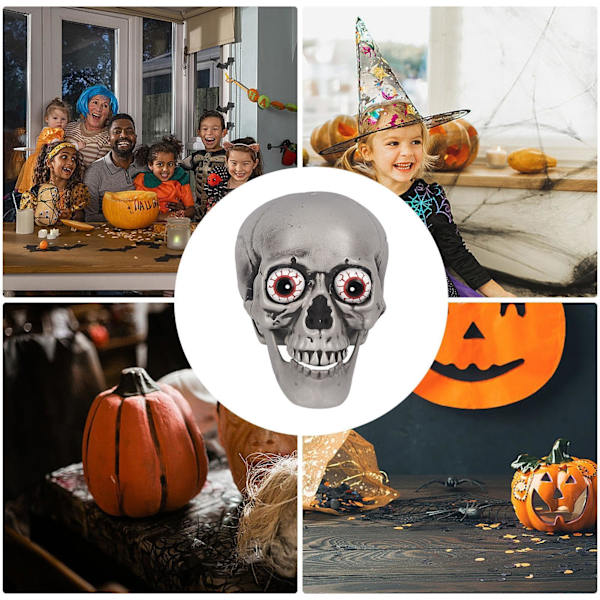 Talende Skallehoveder Halloween | Lysende Røde Øjne Skalle - Lysende Røde Øjne Skalle Skelet, Halloween Thematisk Lyste Skelet Dekoration