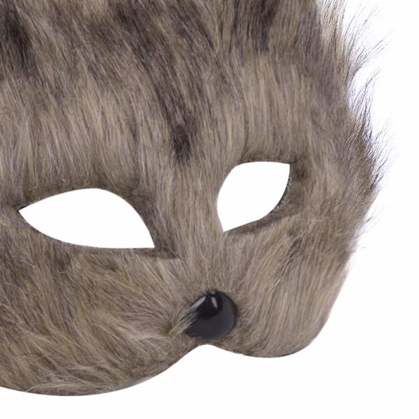 Halloween-kettu naamio Cosplay-asu Puoli kasvot Eläin Karvainen Juhla Joulu Silmä Kissan naamiot Pääsiäinen Puoli-kasvot naamiot