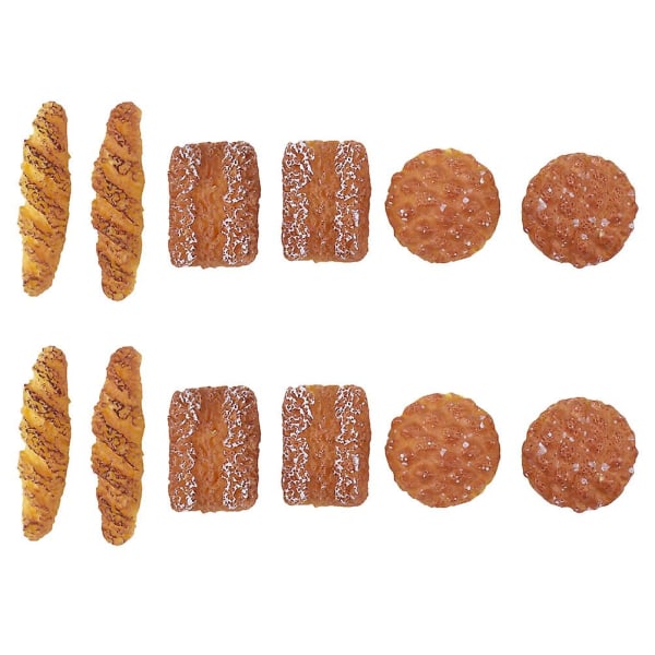 12pcs Miniature Bread Decorations Simulation Bread Mini House Layout Bread Props2x1cm