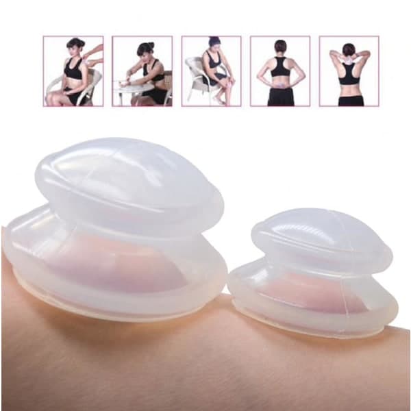 Cupping til fuld kropsmassage - 4-pak - XS-L Hvid
