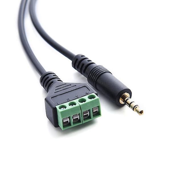 3,5 mm ruuviliitinsovitin kaiutinkaapeli 4-ytiminen stereo Trrs