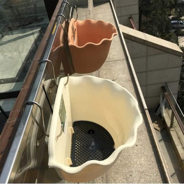 Wall Hanging Flower Pots Half Circle Flower Pots Wall Decor Brown S