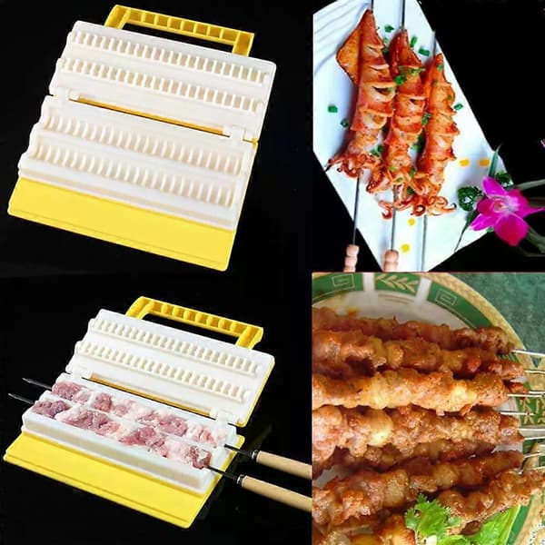 Outdoor Kitchen BBQ Kebab Maker Double / Single Row Meat Skewer Machine Quick Skewer Simple BBQ Tools Cookware Camping