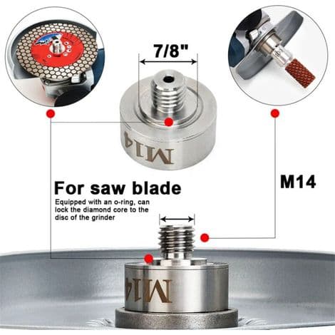 M14-X-adapter for angle grinder with diamond blades - easy to install
