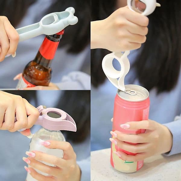 4-i-1 Flaskeåpner, 4-delt Multifunksjonell Boksåpner (4 stk)
