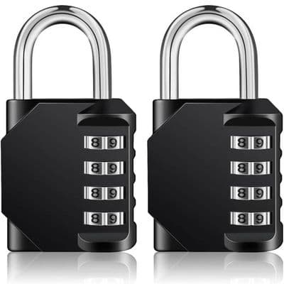 4-digit Combination Padlock - AUDBURN - Black - Robust and Durable - Compact Size - Portable