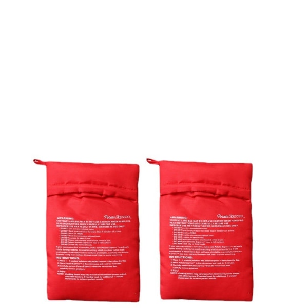 (2 pakke) Mikrobølgekartoffelpose, majs, daggammelt brød, kogepose, vaskbar og genanvendelig, rød- mikrobølgekartoffelpose, mikroovn