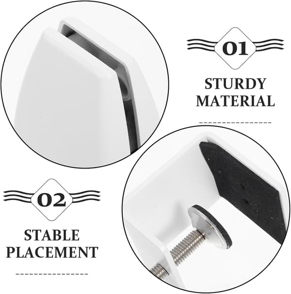 4pcs Adjustable White Sneeze Guard Clips Desk Divider Clamp Privacy Panel Holder Clamps