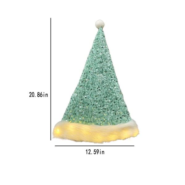 Ljusande Tomteluva, Tomteluva, Julhatt för Vuxna, Unisex Sammet Klassisk Tomteluva för Jul Nyår Blå