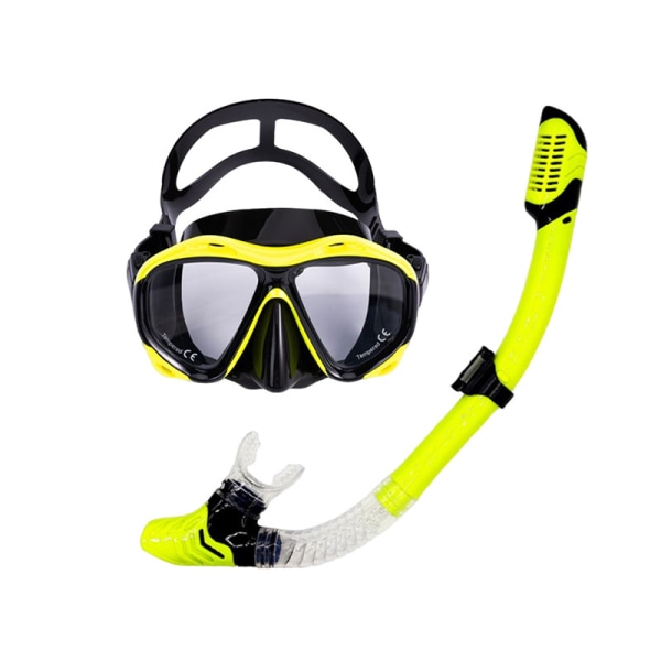 Snorkelsæt Voksne Snorkeludstyr Anti-dug panoramaudsigt Svømmemaske Dry Top Snorkelsæt med bæretaske til snorkling Scubadykning Svømning Rejse-ye