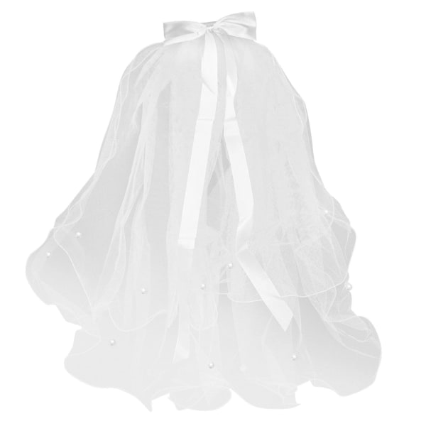 Toddler Håraccessoarer Skir bröllopsslöja Tyll Brudslöja Vit Spets Mantilla Veil Vit La White 50X40cm