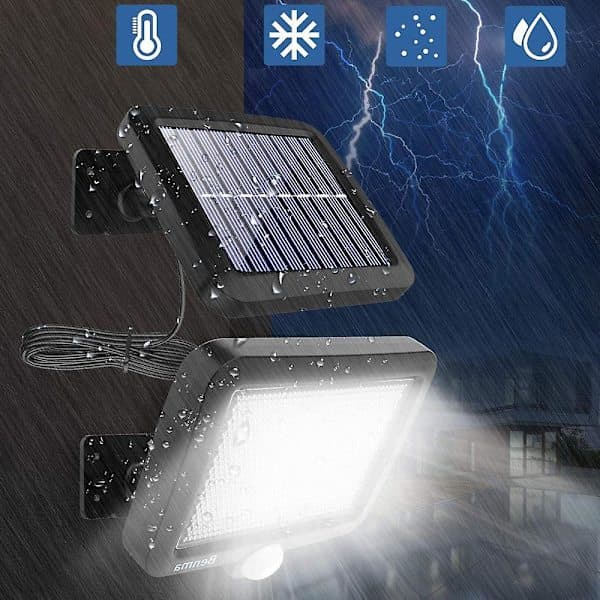 Solcellelamper for utendørs bruk, 56 LED solcellelampe utendørs med bevegelsessensor
