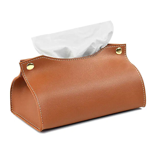 Papirserviet Holder i Moderne Stil, Serviet Dispenser Box, Servietæske Cover, Minimalistisk Opbevaringspose - Designet med Moderne Kunstlæder