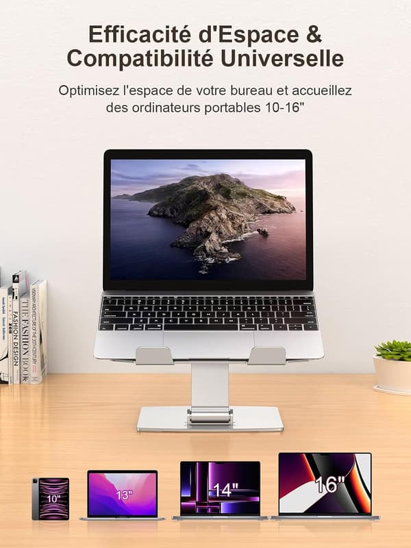 Bærbar computerstativ, hurtig afkøling, foldbart ergonomisk knæskrivebord, kompatibelt med MacBook Air Pro (10-16\")