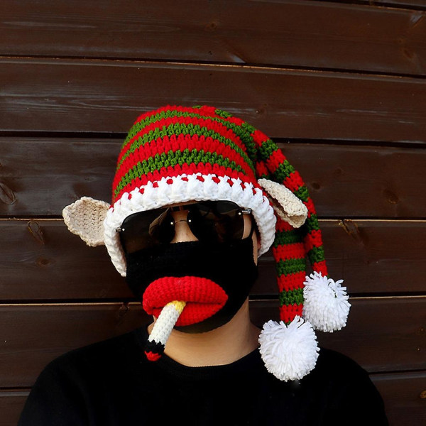 Julhatt Rolig Nyhet Jultomtehatt Semester Julparty Karnevalhatt Vit Mask Vuxen