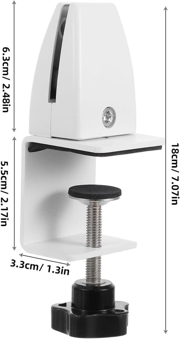 4pcs Adjustable White Sneeze Guard Clips Desk Divider Clamp Privacy Panel Holder Clamps