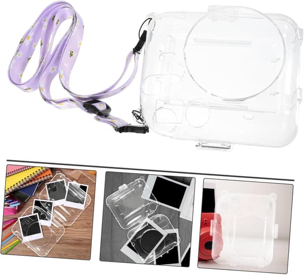 Scratch-Resistant Instant Camera Case 12 Trendy Crossbody Straps Protective Shell Bag