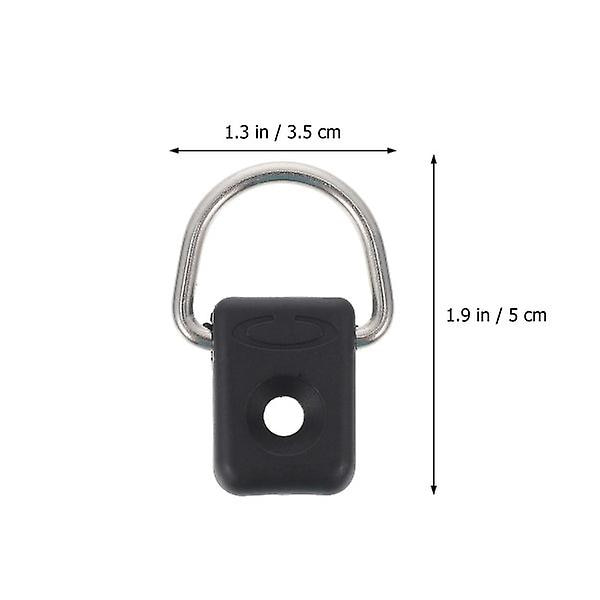 6 sæt Kajak D Spænde Kajak Reb Fikseringsspænde Fiskebåd Snor Spænde Kano Snorringe Sort5X3.5X0.8C