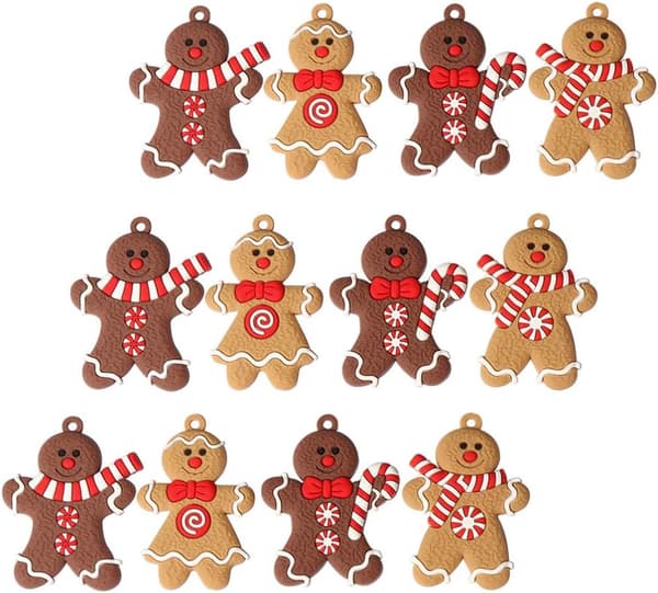 12 stk. Pepperkakemann-pynt Julepynt Juletrepynt Juleferie Treornament C