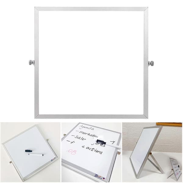 Double-sided magnetic whiteboard with 360° adjustable stand for kids, home, and office