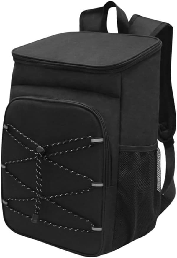 Insulated Outdoor Cooler Backpack, Large Capacity, Thickened Black Insulated Lunch Bag