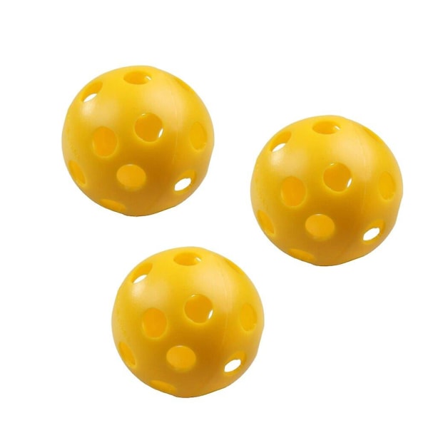 3 st Luftflödes Hålbollar Plast Träningsbollar För Träning (vit)Gul3st Yellow 3pcs