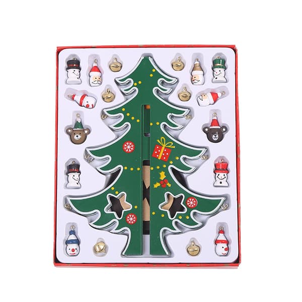Miniature Table Decorations, Wooden Christmas Tree Decoration C