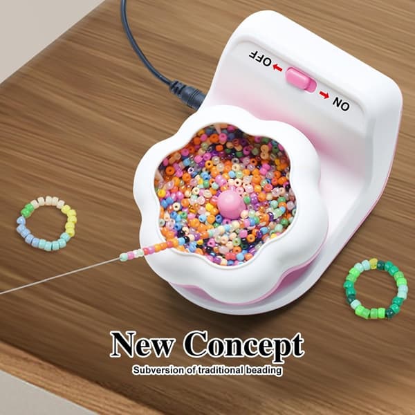 Electric Bead Spinner, Automatic Bead Threader for DIY Jewelry Making, Fast Beading Tool for Clay Beads and Seed Beads
