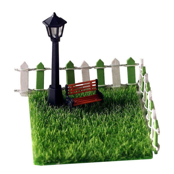 7 kpl Miniatyyrikalusteet Kadunpenkki Mikromaisemakalusteet Mini Polkuvalot Miniatyyripuisto Assorted Color 10x3cm