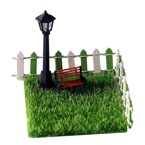 7 st Miniatyrmöbler Gatubänk Micro Landskapsmöbler Mini Pathway Lights Miniature Park Assorted Color 10x3cm