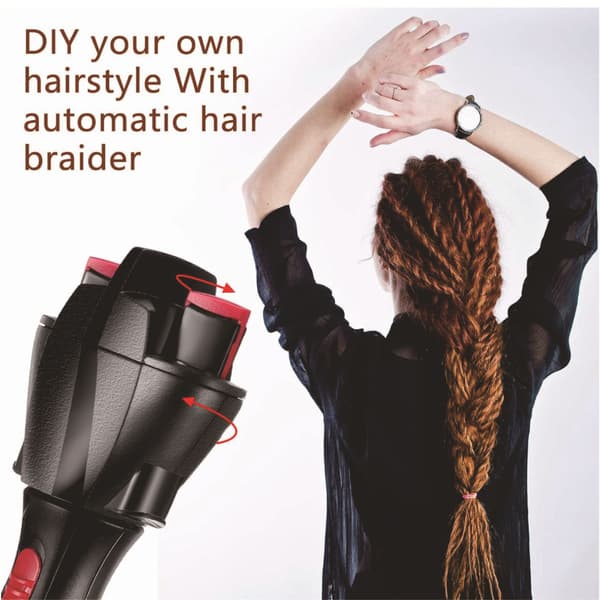 Automatic Hair Braider, Smart Styler for Easy Twists and Braids, Battery-Powered and Portable, 360-Degree Automatic Rotation, Safe