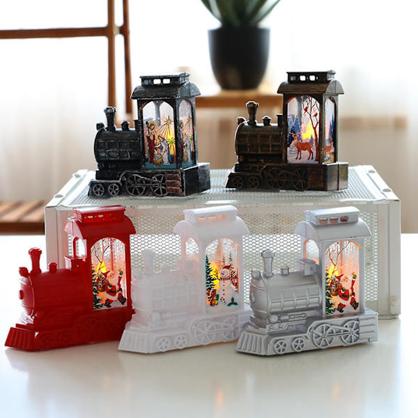 Julemand Snemand Elg LED Lys Tog Julemand Glædelig Jul Ornament Hjem Nyårs Dekoration Sølv