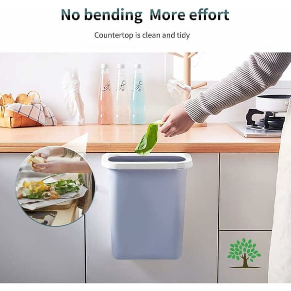Kitchen Waste Bin 10L Wall Mounted for Car Home Office Kitchen Container (Beige)
