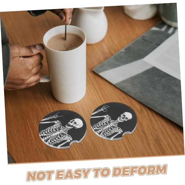 Pack Skull Pattern Coasters Gothic Car Interior