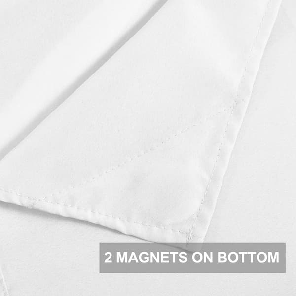 Langt stoff-snap-fôr 70\" B x 60\" H - Hotellstil avtakbart fôr med magneter, maskinvaskbart og vannavstøtende - Hvit
