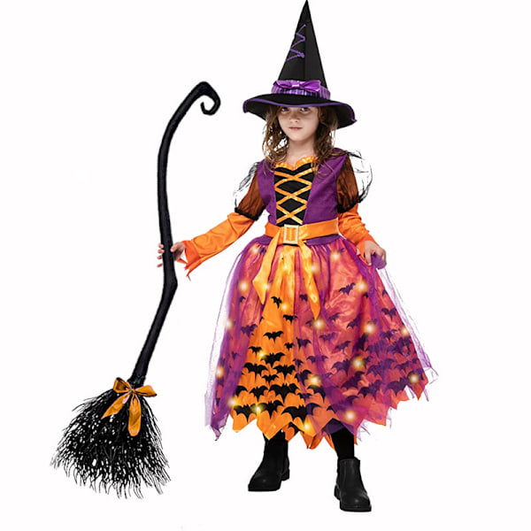 Kostesett for kostyme, klut, heks, hekser, kost, barn, avtakbar kost, leketøy, Halloween-kost