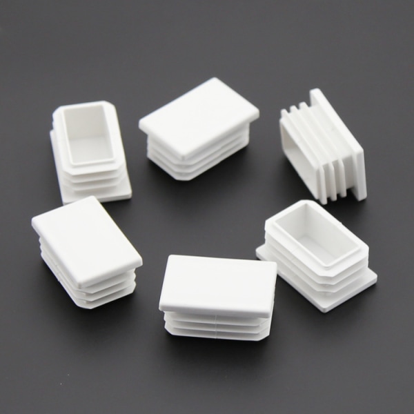 Fyrkantig plastplugginsats (10-pack), vit cap för metallrör, staket, glidinsats för rörstolpar, stolar och möbler