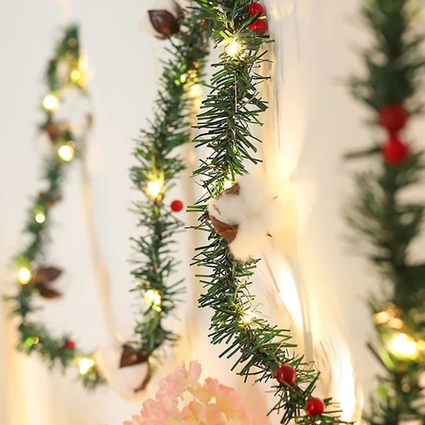 Lysstreng med kongler for DIY juleferie nyttår innendørs utendørs
