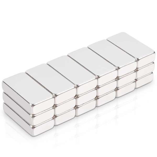Sällsynta Jordmagneter, Små Rektangulära Industrimagneter för Hantverk, Kontor, Kök, Kylskåp och Verktygsförvaring 20x10x5mm, 18-pack