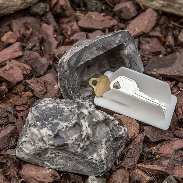 Simulated Stone Key Box - Hide Keys in Stone - Hide Keys Stone Grey