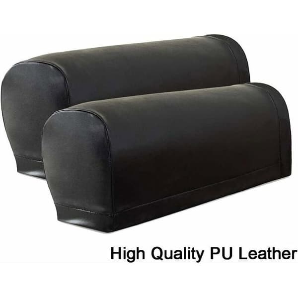 Armrest Covers - YYV - Black - PU Leather - Stretchable - Modern Design